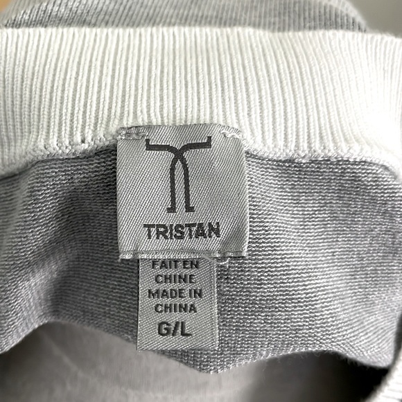NWOT Tristan Light Grey Viscose Long Sleeved Crew Neck Sweater, Size L - Picture 10 of 13